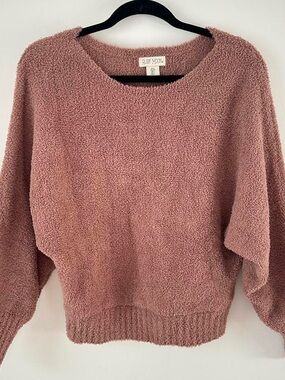 ruby moon Dusty Rose Plush Crewneck Sweater